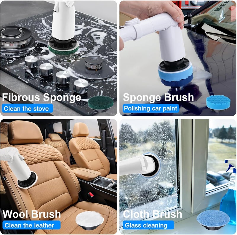 BCQDOL Electric Spin Scrubber Brush Heads Set, 12 Pack Replaceable Brush Heads for Cordless Power Scrubber, for Household Cleaning Brushes Kitchen Bathroom Floor Tile Car - Image 2